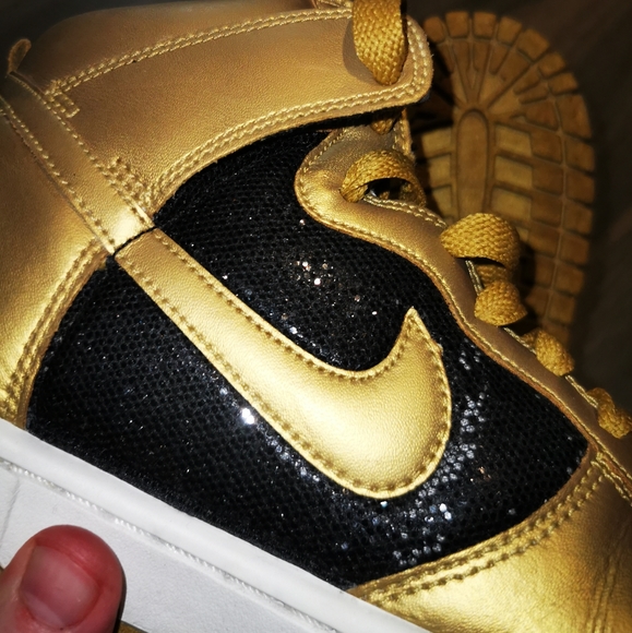NIKE HIGH DUNKS gold/black sparkle - Picture 2 of 5